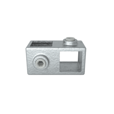 Rohrverbinder Kreuzstück 90º 25 mm quadratisch - Vorderansicht Rohrverbinder (Rohr-verbinder.de)