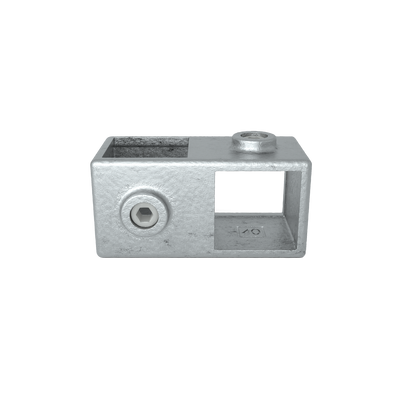 Rohrverbinder Kreuzstück 90º 40 mm quadratisch - Vorderansicht Rohrverbinder (Rohr-verbinder.de)