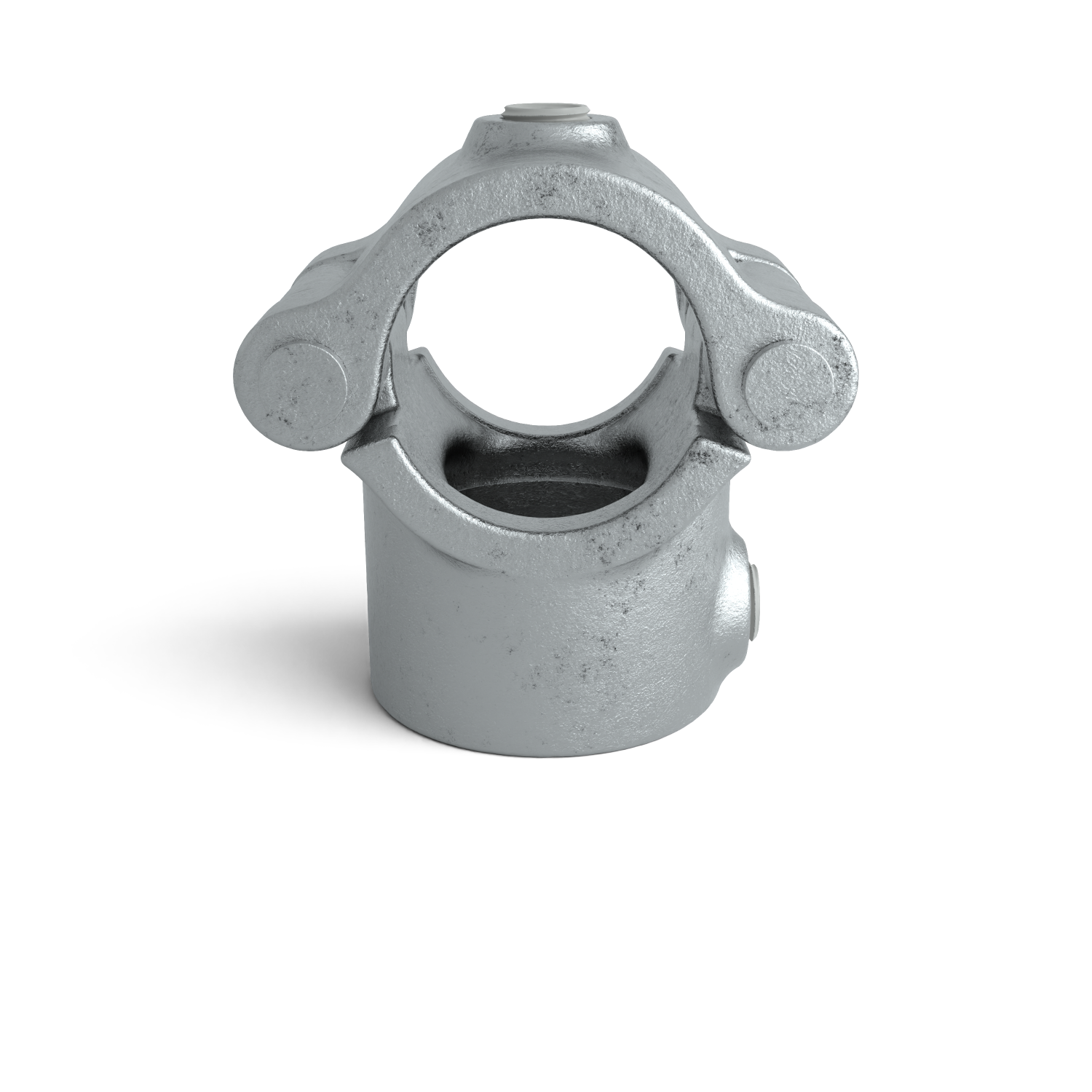 Rohrverbinder T-Stück offen klappbar 48,3 mm - Seitenansicht Rohrverbinder (Rohr-verbinder.de)