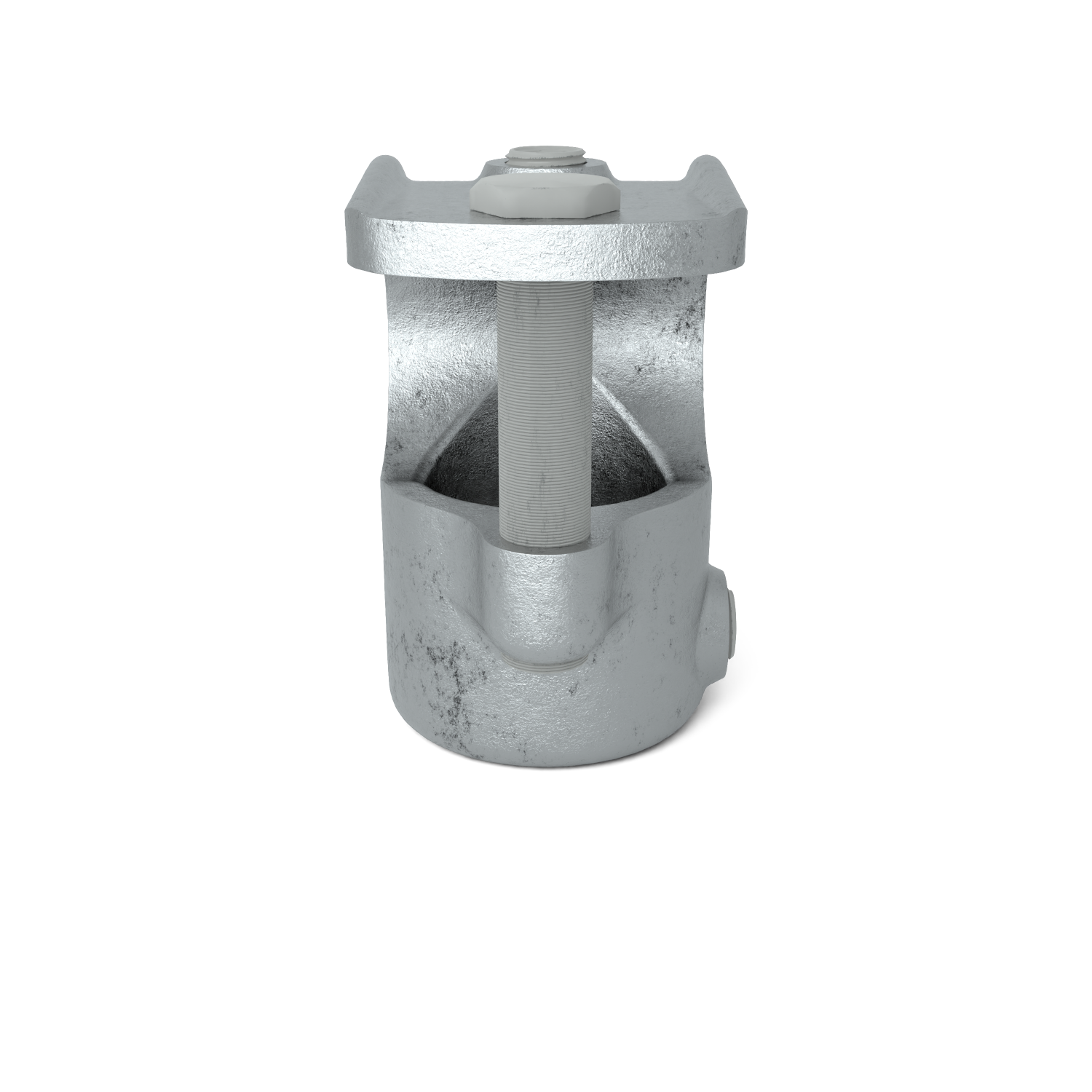 Rohrverbinder T-Stück offen 48,3 mm - Schrägansicht Rohrverbinder (Rohr-verbinder.de)