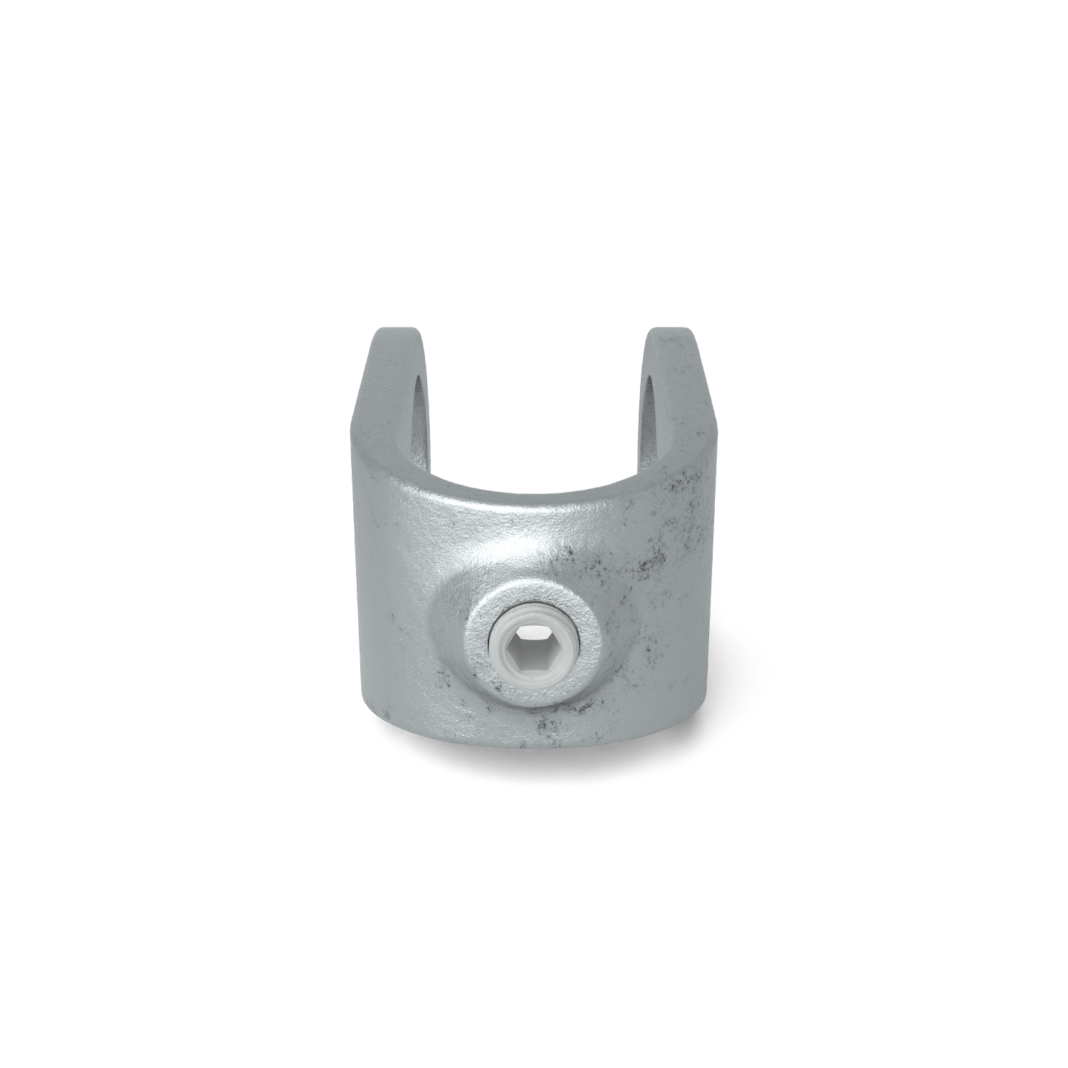 Rohrverbinder Kreuzstück offen 26,9 mm - Seitenansicht Rohrverbinder (Rohr-verbinder.de)