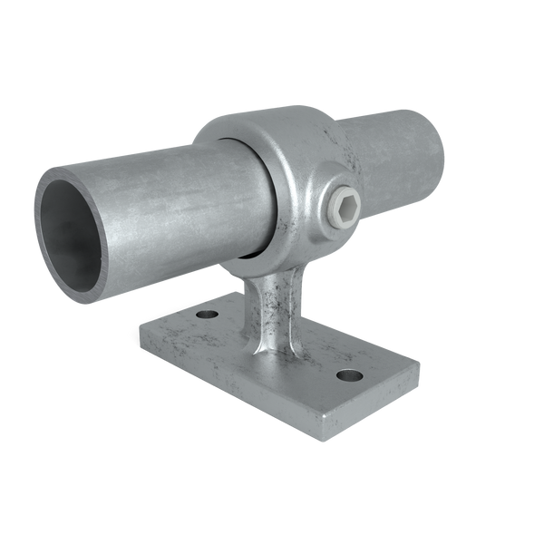 Rohrverbinder Handlaufhalterung 48,3 mm - Vorderansicht mit Rohren (Rohr-verbinder.de)