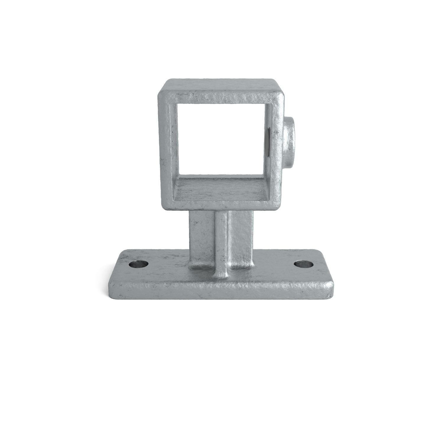 Rohrverbinder Handlaufhalterung 40 mm quadratisch - Seitenansicht Rohrverbinder (Rohr-verbinder.de)