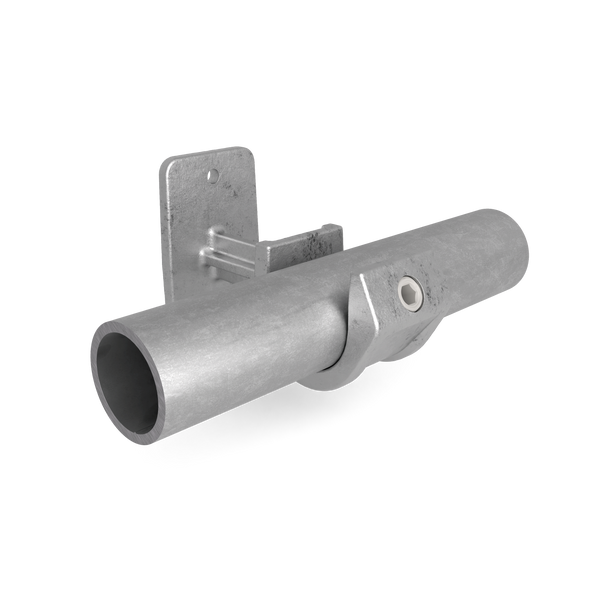 Rohrverbinder Handlaufhalterung offen 48,3 mm - Vorderansicht mit Rohren (Rohr-verbinder.de)