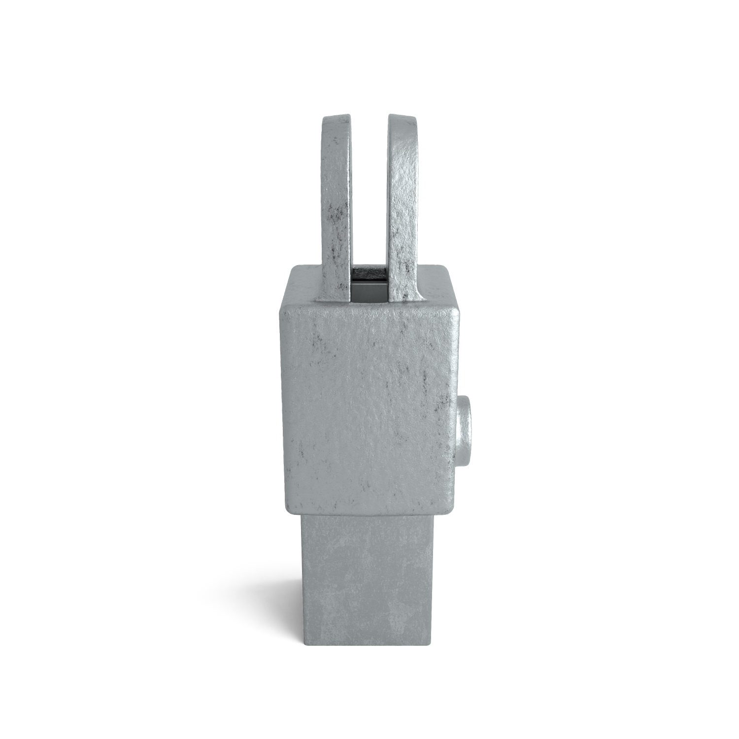 Rohrverbinder Gelenhalter 40 mm quadratisch - Seitenansicht mit Rohren (Rohr-verbinder.de)