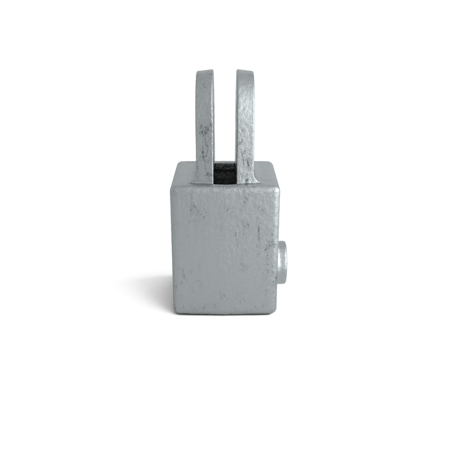 Rohrverbinder Gelenhalter 40 mm quadratisch - Seitenansicht Rohrverbinder (Rohr-verbinder.de)