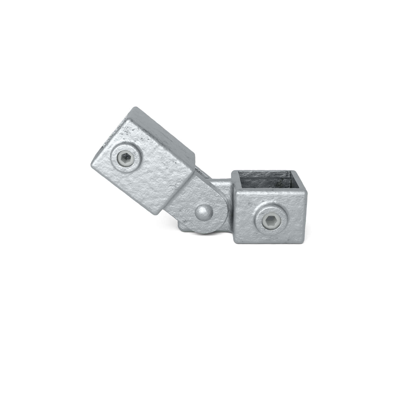 Rohrverbinder Gelenkstück einfach 25 mm quadratisch - Vorderansicht Rohrverbinder (Rohr-verbinder.de)
