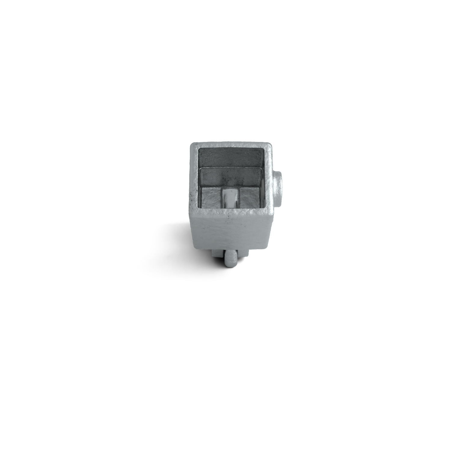 Rohrverbinder Gelenkstück einfach 40 mm quadratisch - Seitenansicht Rohrverbinder (Rohr-verbinder.de)
