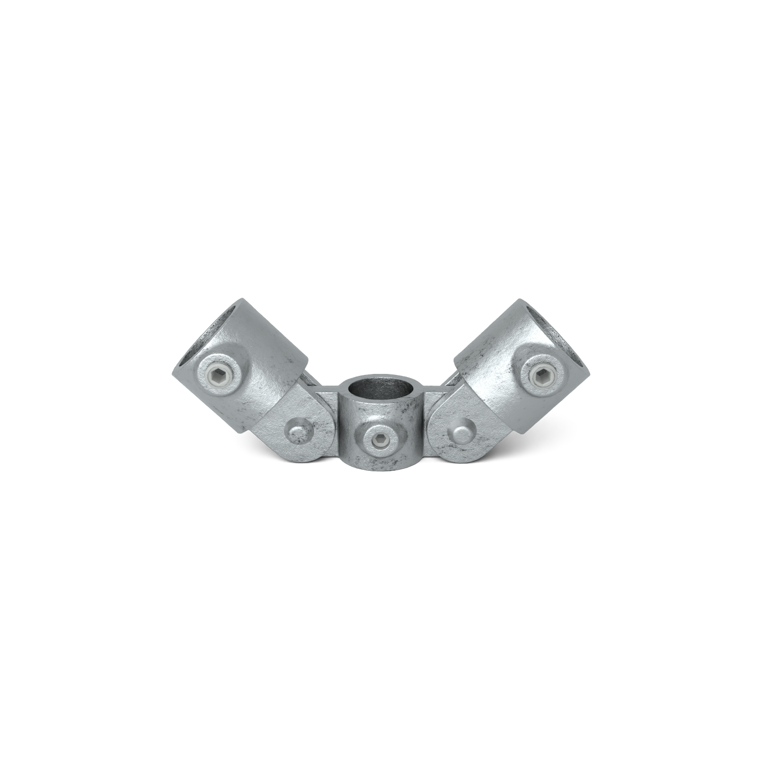 Rohrverbinder Gelenkstück doppelt 42,4 mm - Vorderansicht Rohrverbinder (Rohr-verbinder.de)