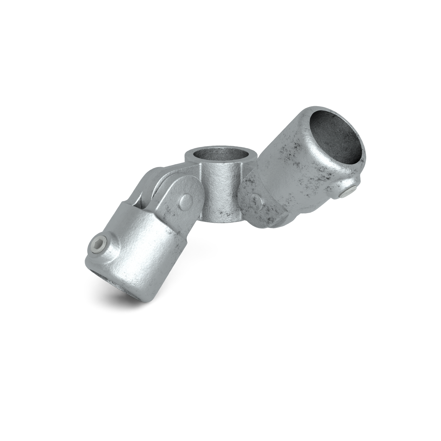 Rohrverbinder Gelenkstück 90º doppelt 33,7 mm - Vorderansicht Rohrverbinder (Rohr-verbinder.de)