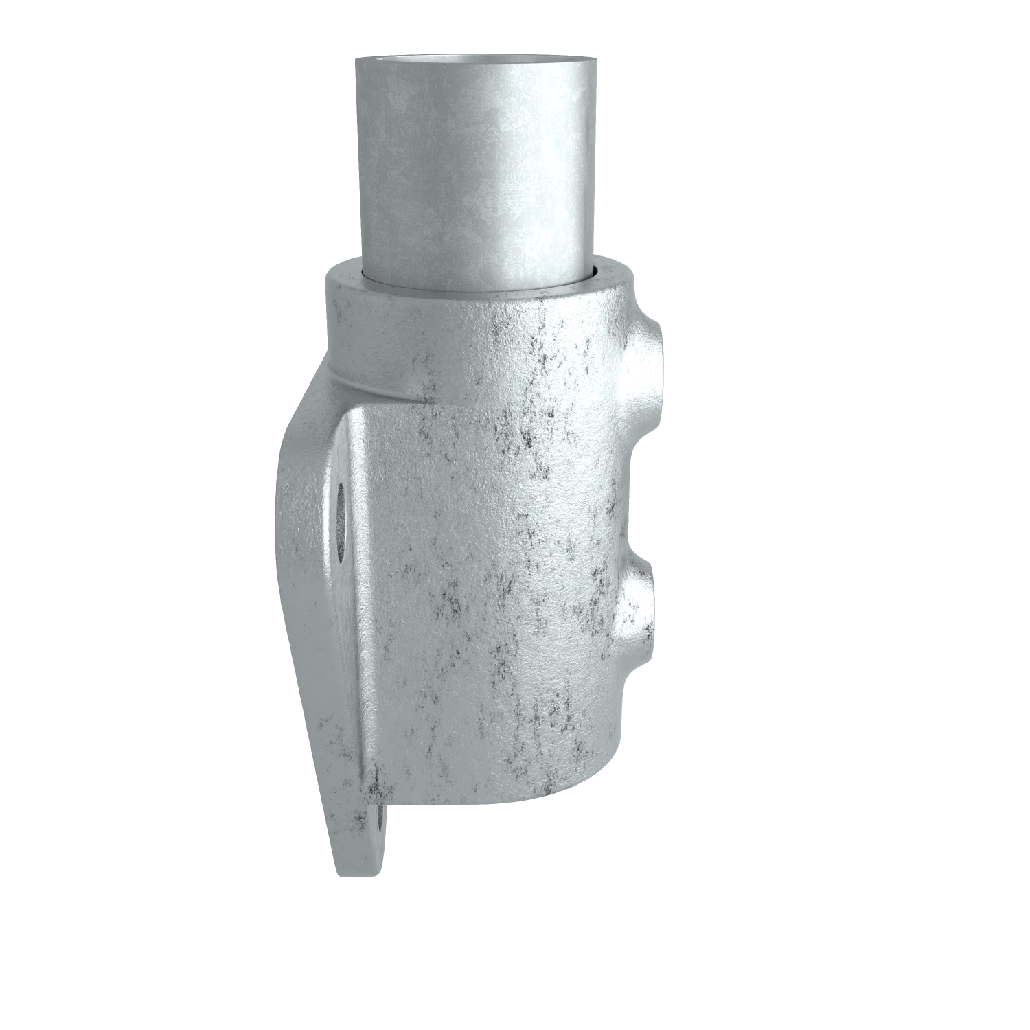 Rohrverbinder Wandhalter Dreieckflansch 48,3 mm - Seitenansicht mit Rohren (Rohr-verbinder.de)