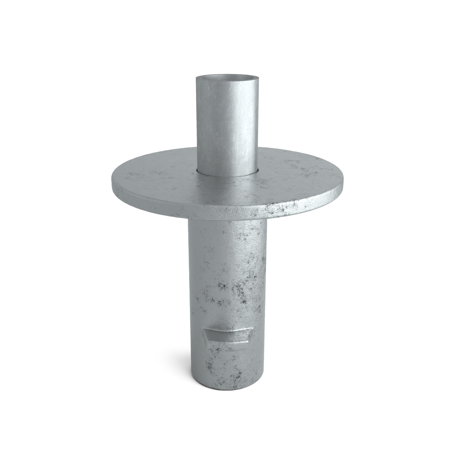 Rohrverbinder Bodenhülse 26,9 mm - Seitenansicht mit Rohren (Rohr-verbinder.de)