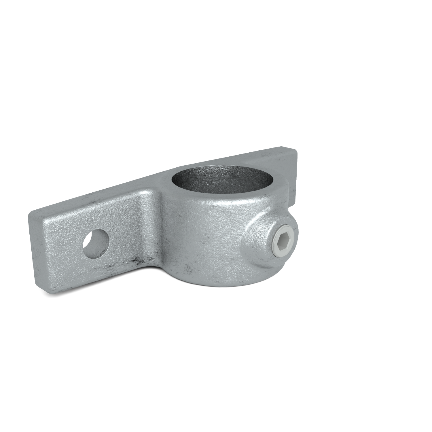 Rohrverbinder Ösenteil mit Doppellasche 48,3 mm - Schrägansicht Rohrverbinder (Rohr-verbinder.de)