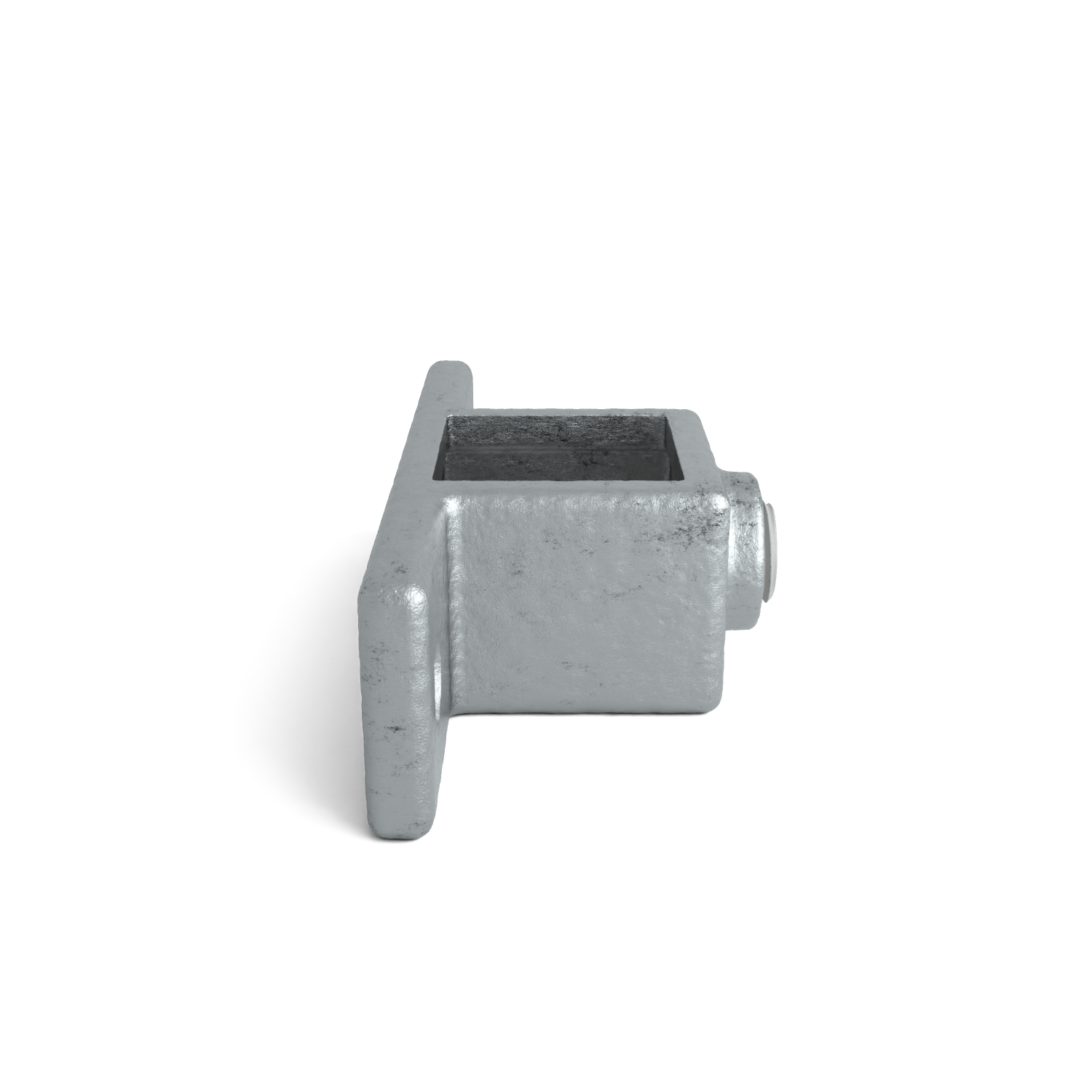 Rohrverbinder Ösenteil mit Doppellasche 25 mm quadratisch - Seitenansicht Rohrverbinder (Rohr-verbinder.de)