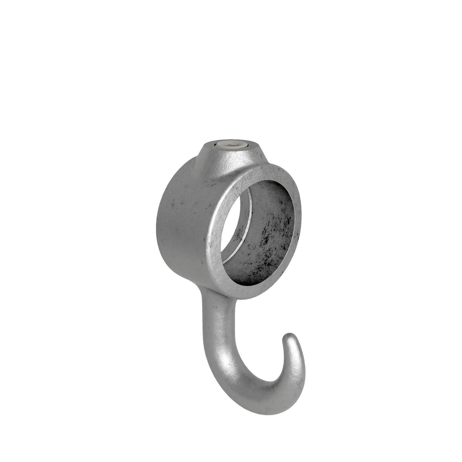 Rohrverbinder Stellring mit Haken 42,4 mm - Schrägansicht Rohrverbinder (Rohr-verbinder.de)