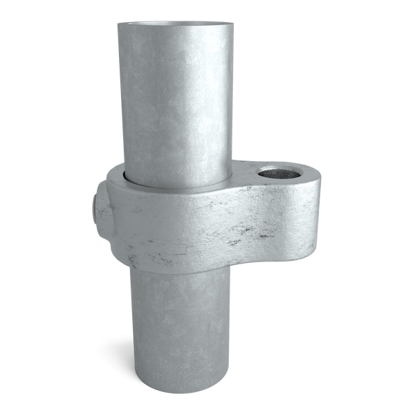 Rohrverbinder Stellringauge 42,4 mm - Vorderansicht mit Rohren (Rohr-verbinder.de)