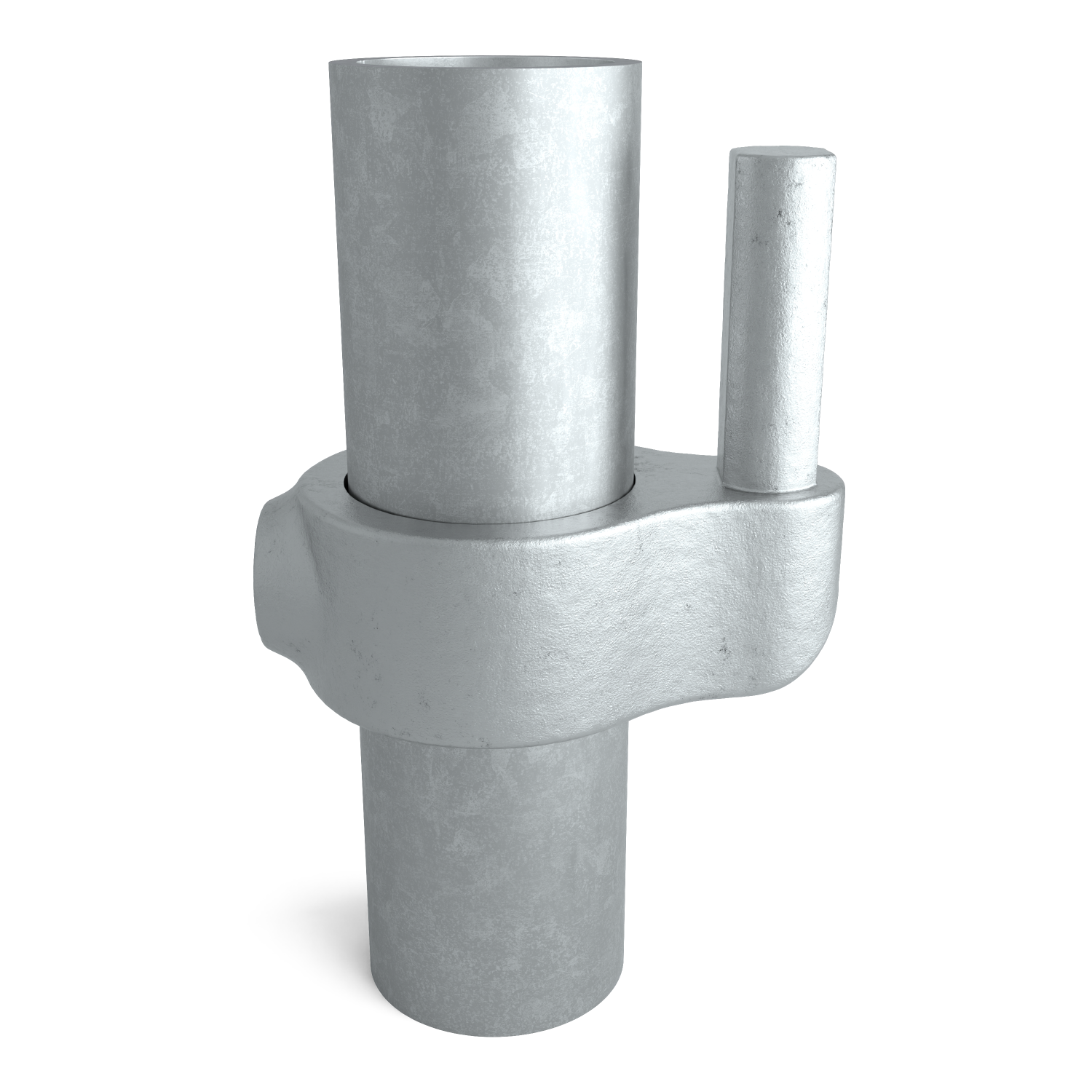 Rohrverbinder Stellringzapfen 26,9 mm - Vorderansicht mit Rohren (Rohr-verbinder.de)