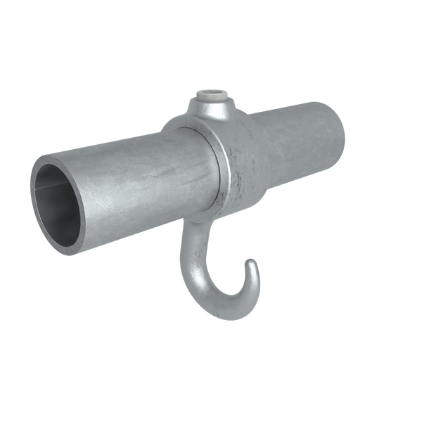 Rohrverbinder Kleiderhaken 48,3 mm - Vorderansicht mit Rohren (Rohr-verbinder.de)