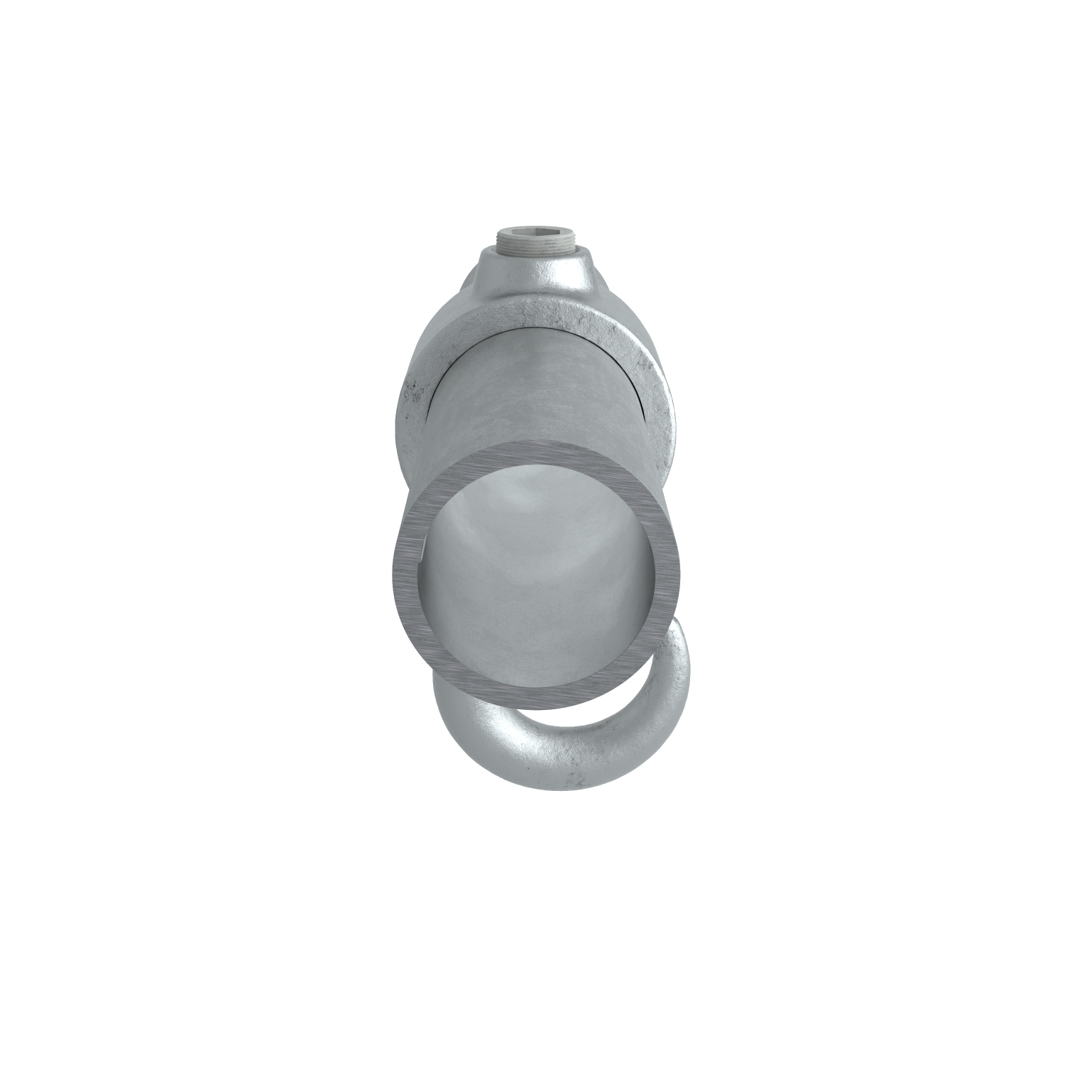 Rohrverbinder Kleiderhaken 26,9 mm - Seitenansicht mit Rohren (Rohr-verbinder.de)