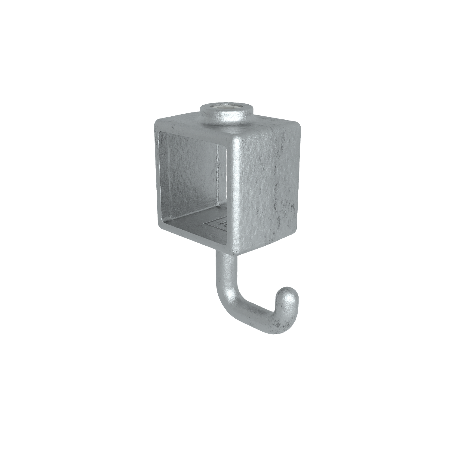 Rohrverbinder Kleiderhaken 40 mm quadratisch - Vorderansicht Rohrverbinder (Rohr-verbinder.de)