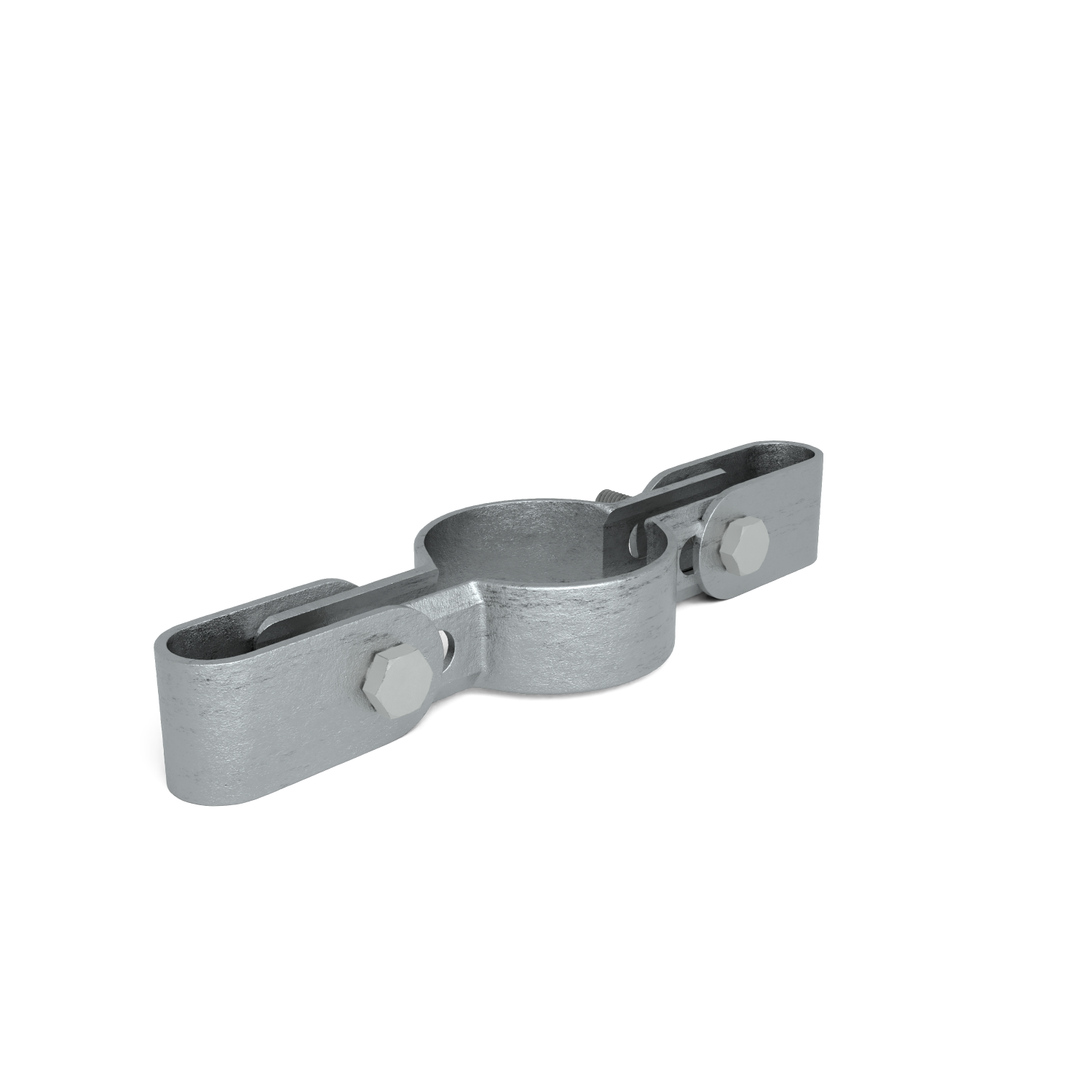 Rohrverbinder Gitterhalter doppelt 26,9 mm - Schrägansicht Rohrverbinder (Rohr-verbinder.de)