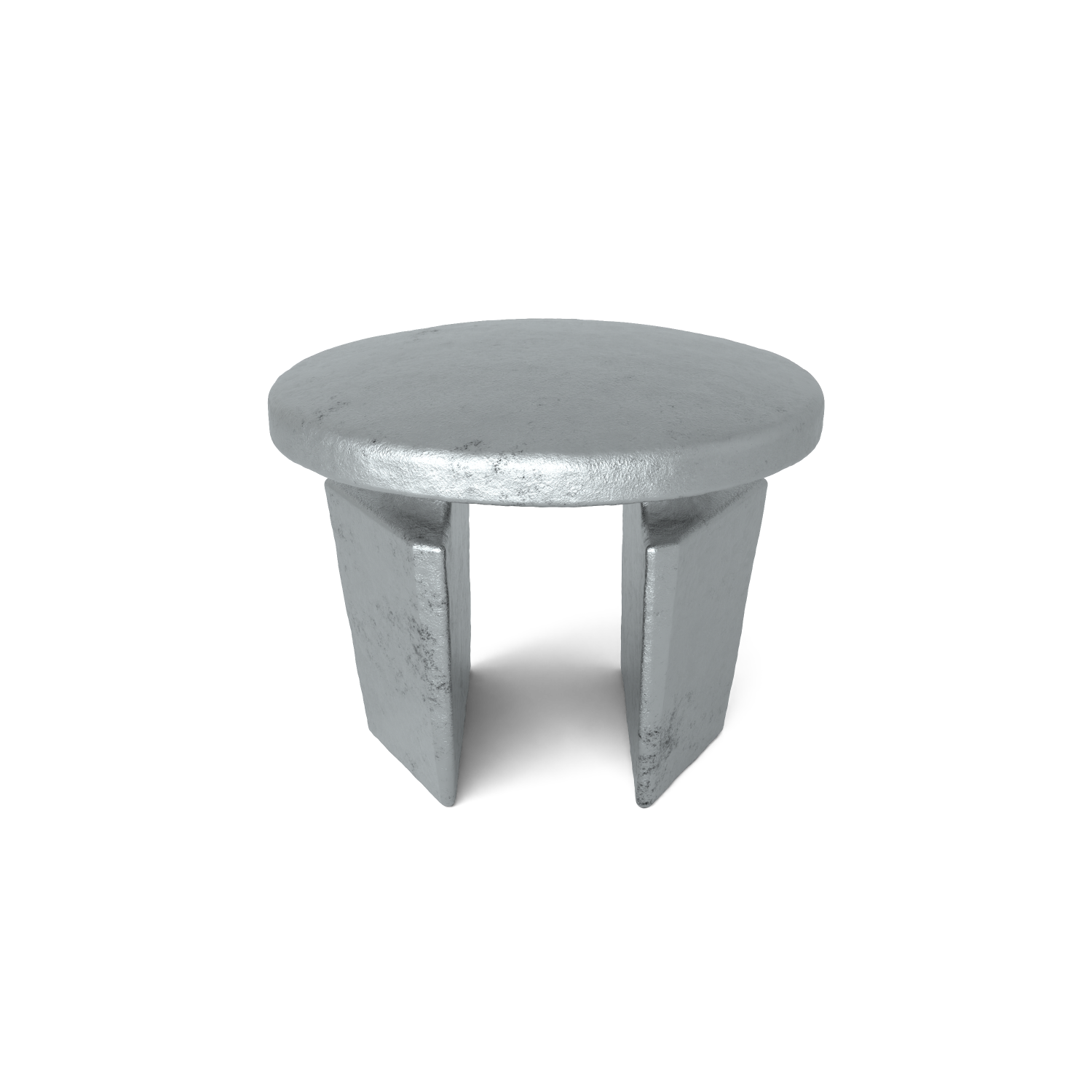 Rohrverbinder Stopfen Metall 60,3 mm - Vorderansicht mit Rohren (Rohr-verbinder.de)