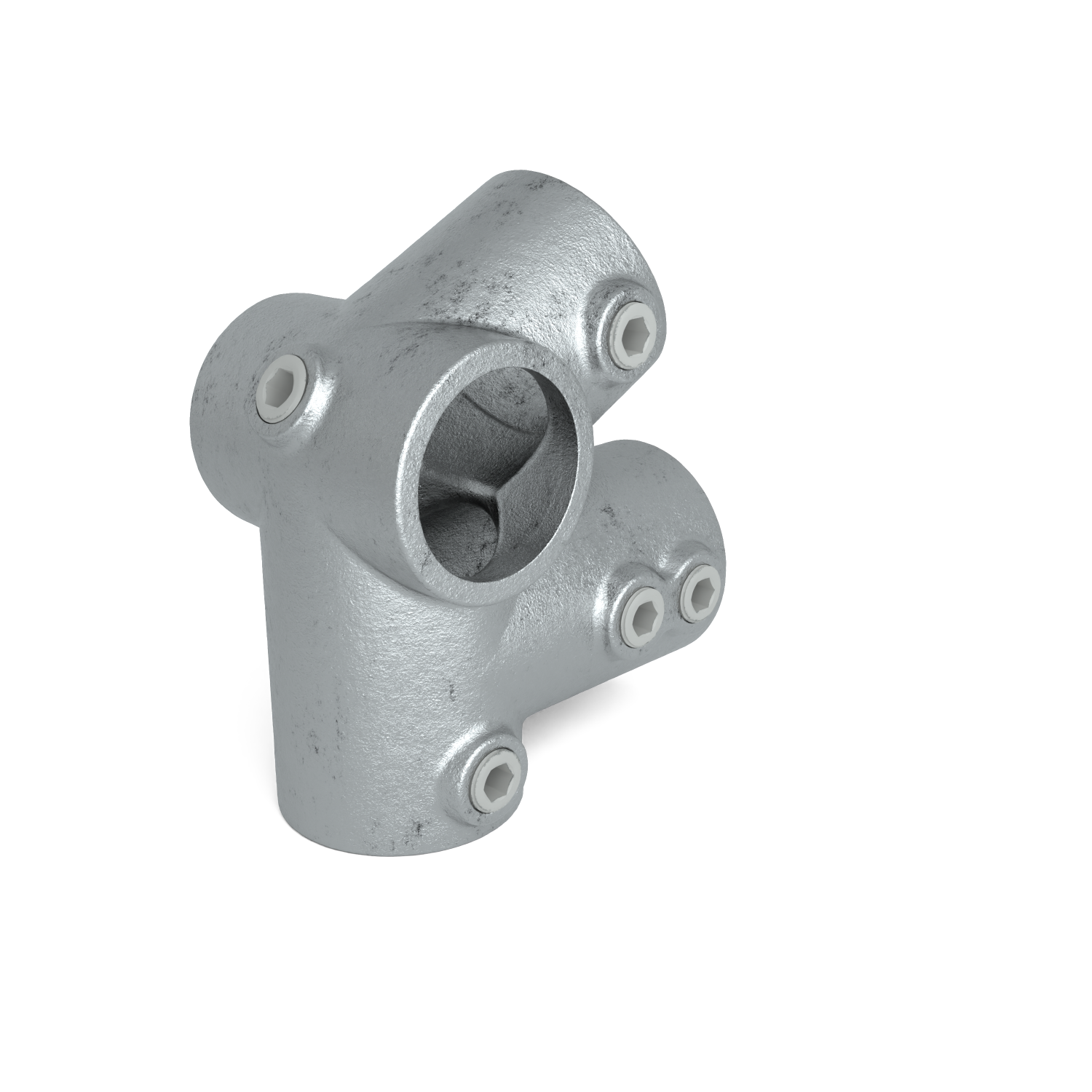 Rohrverbinder Traufenstück 42,4 mm - Schrägansicht Rohrverbinder (Rohr-verbinder.de)