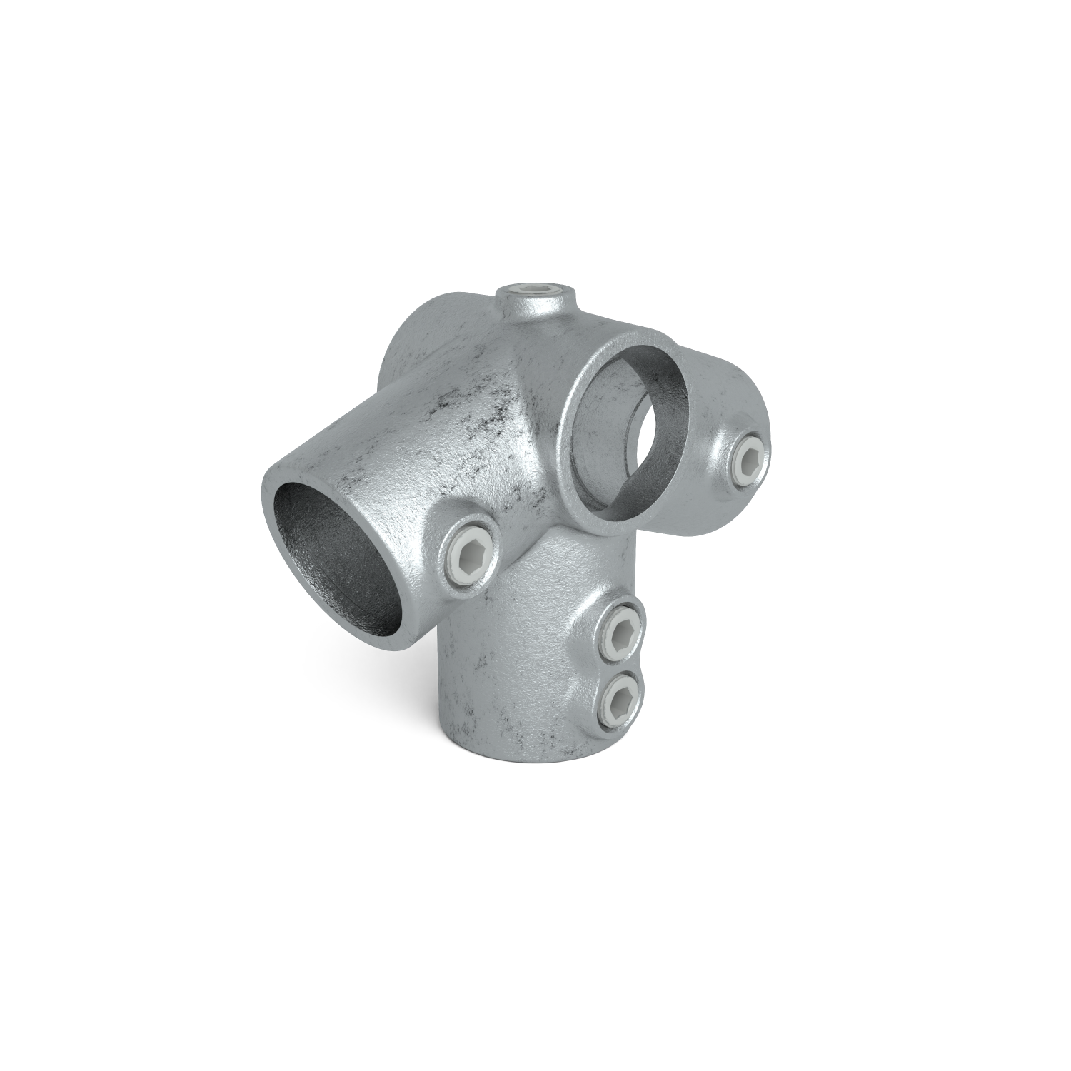 Rohrverbinder Traufentopstück 42,4 mm - Schrägansicht Rohrverbinder (Rohr-verbinder.de)