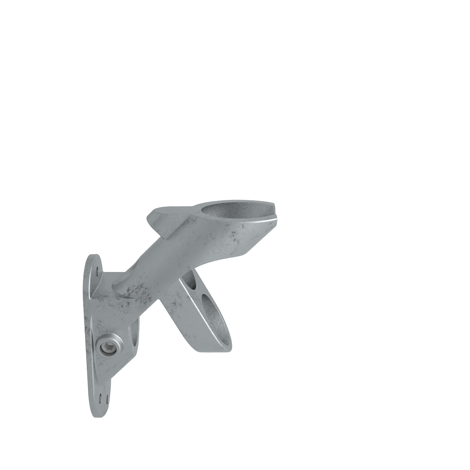 Rohrverbinder Fahnenhalterung 45º-90º 33,7 mm - Schrägansicht Rohrverbinder (Rohr-verbinder.de)