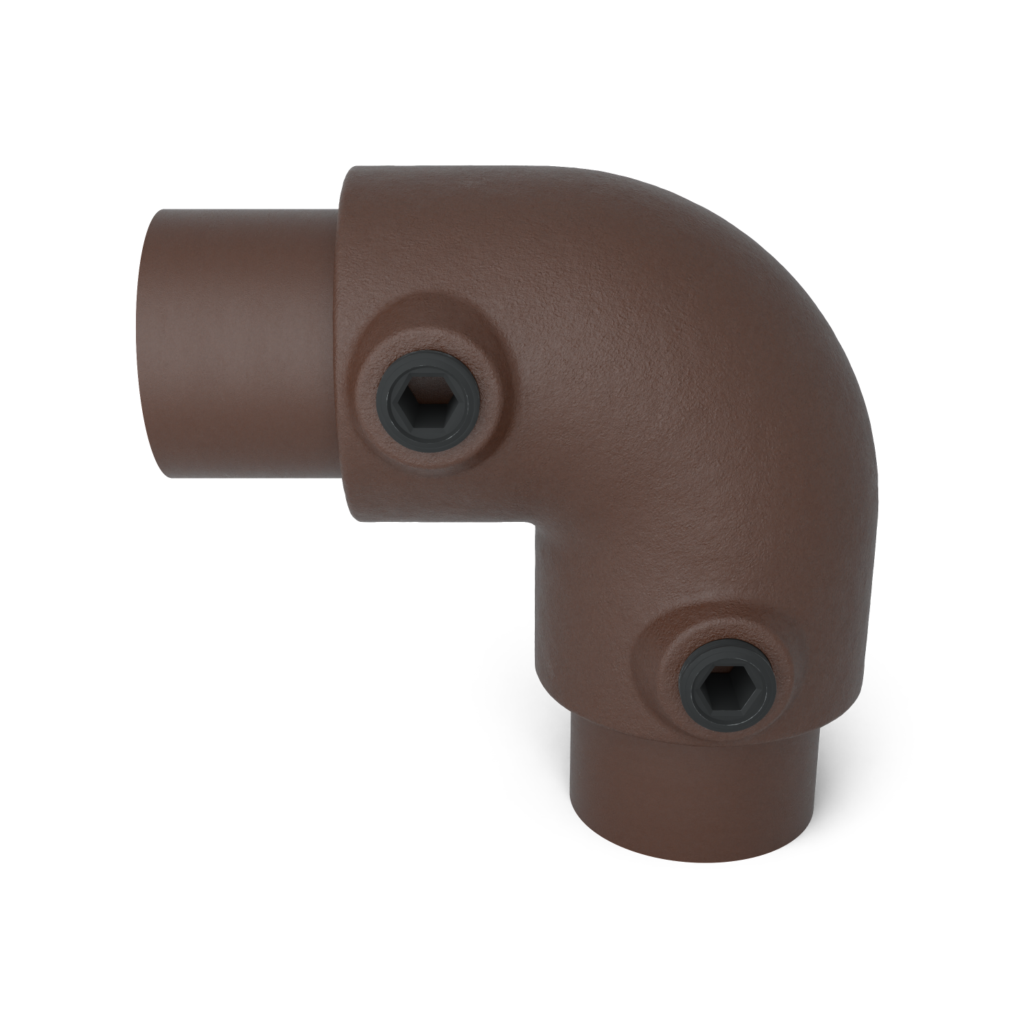 Rohrverbinder Bogen 90º vintage 33,7 mm - Vorderansicht mit Rohren (Rohr-verbinder.de)