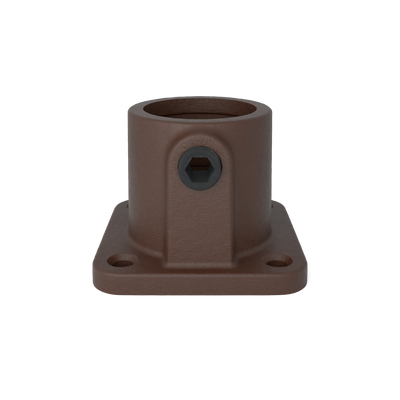 Rohrverbinder Fußplatte quadratisch vintage 26,9 mm - Vorderansicht Rohrverbinder (Rohr-verbinder.de)