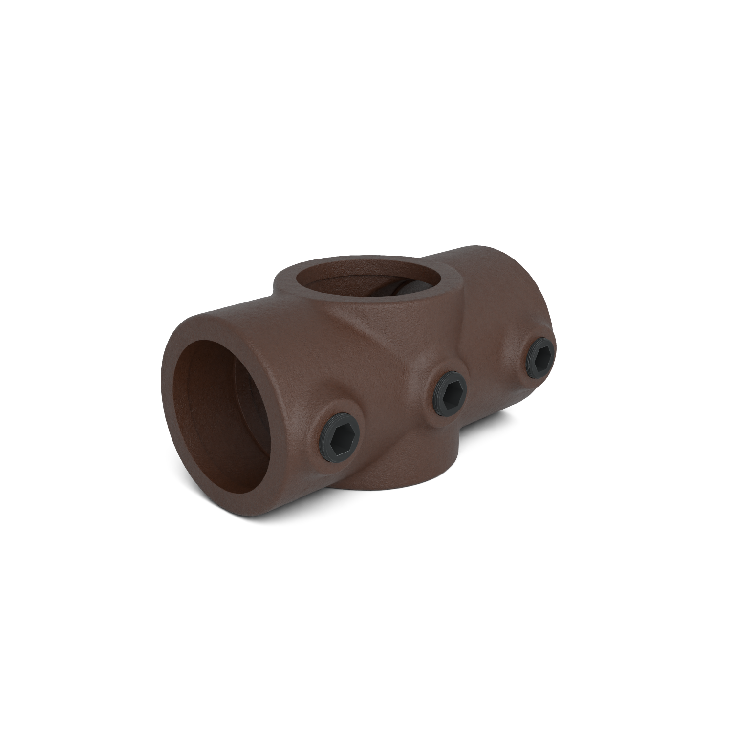 Rohrverbinder Kreuzstück in 1 Ebene vintage 33,7 mm - Schrägansicht Rohrverbinder (Rohr-verbinder.de)