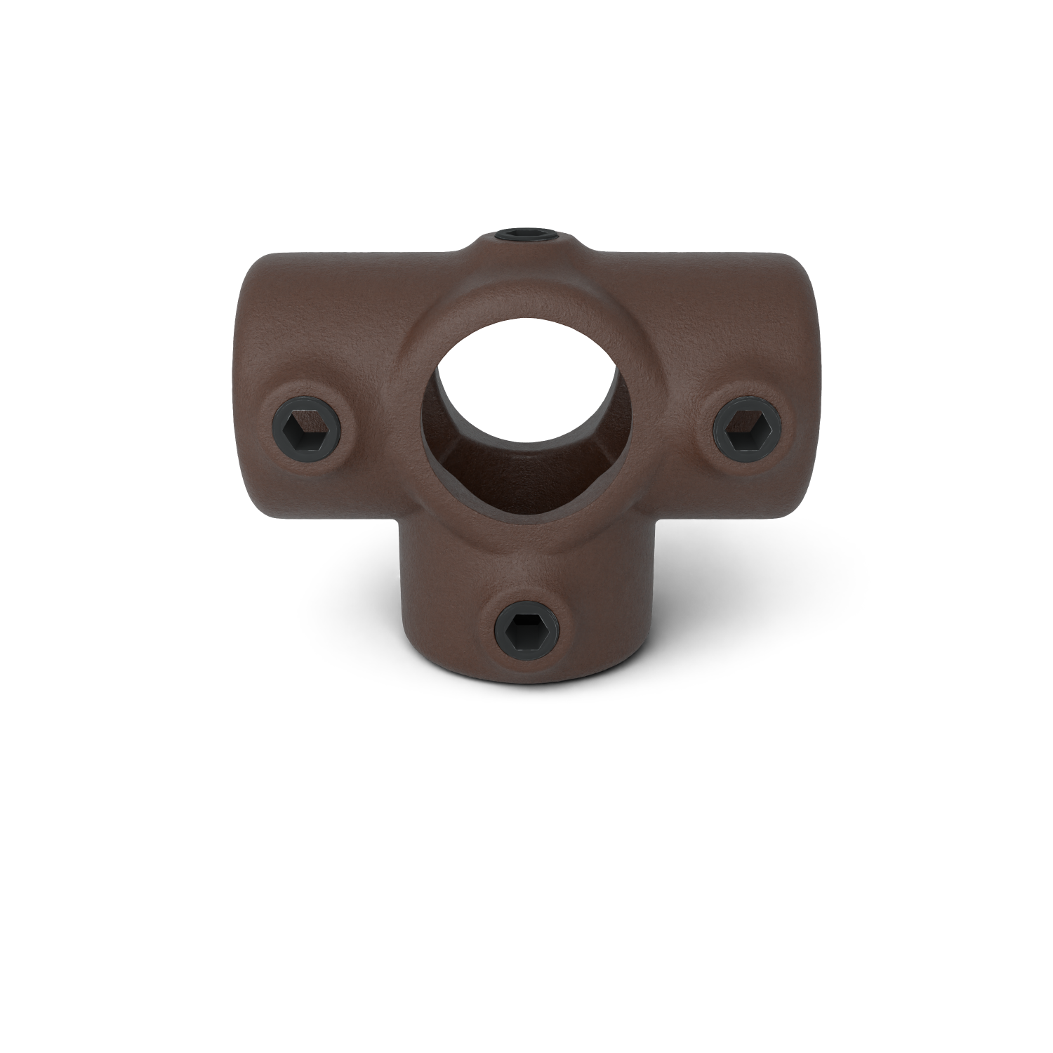 Rohrverbinder T-Stück für Stützrohr vintage 33,7 mm - Vorderansicht Rohrverbinder (Rohr-verbinder.de)