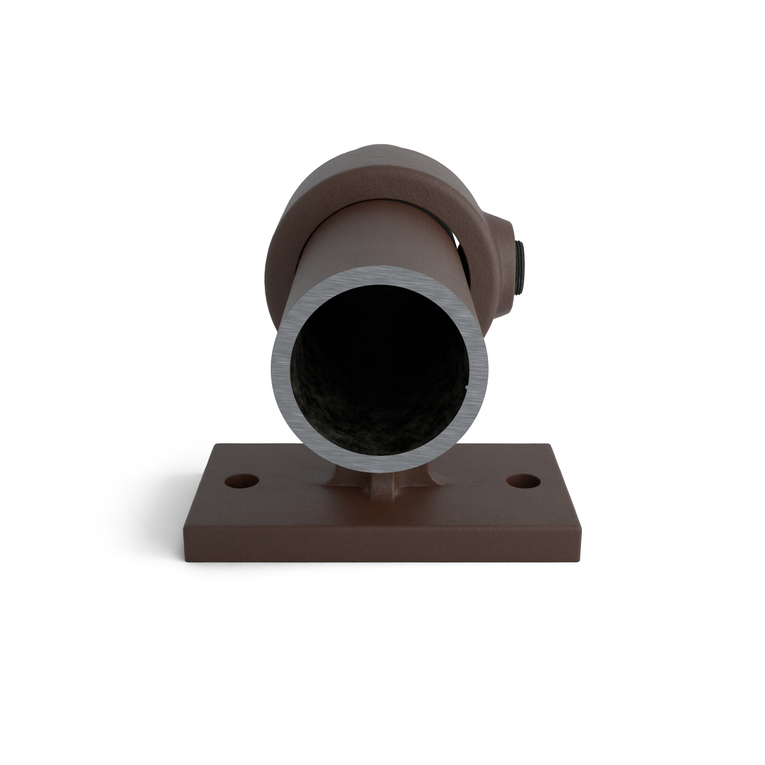 Rohrverbinder Handlaufhalterung vintage 33,7 mm - Seitenansicht mit Rohren (Rohr-verbinder.de)