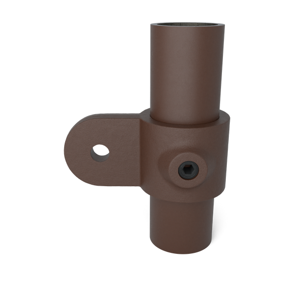 Rohrverbinder Gelenkauge vintage 33,7 mm - Vorderansicht mit Rohren (Rohr-verbinder.de)