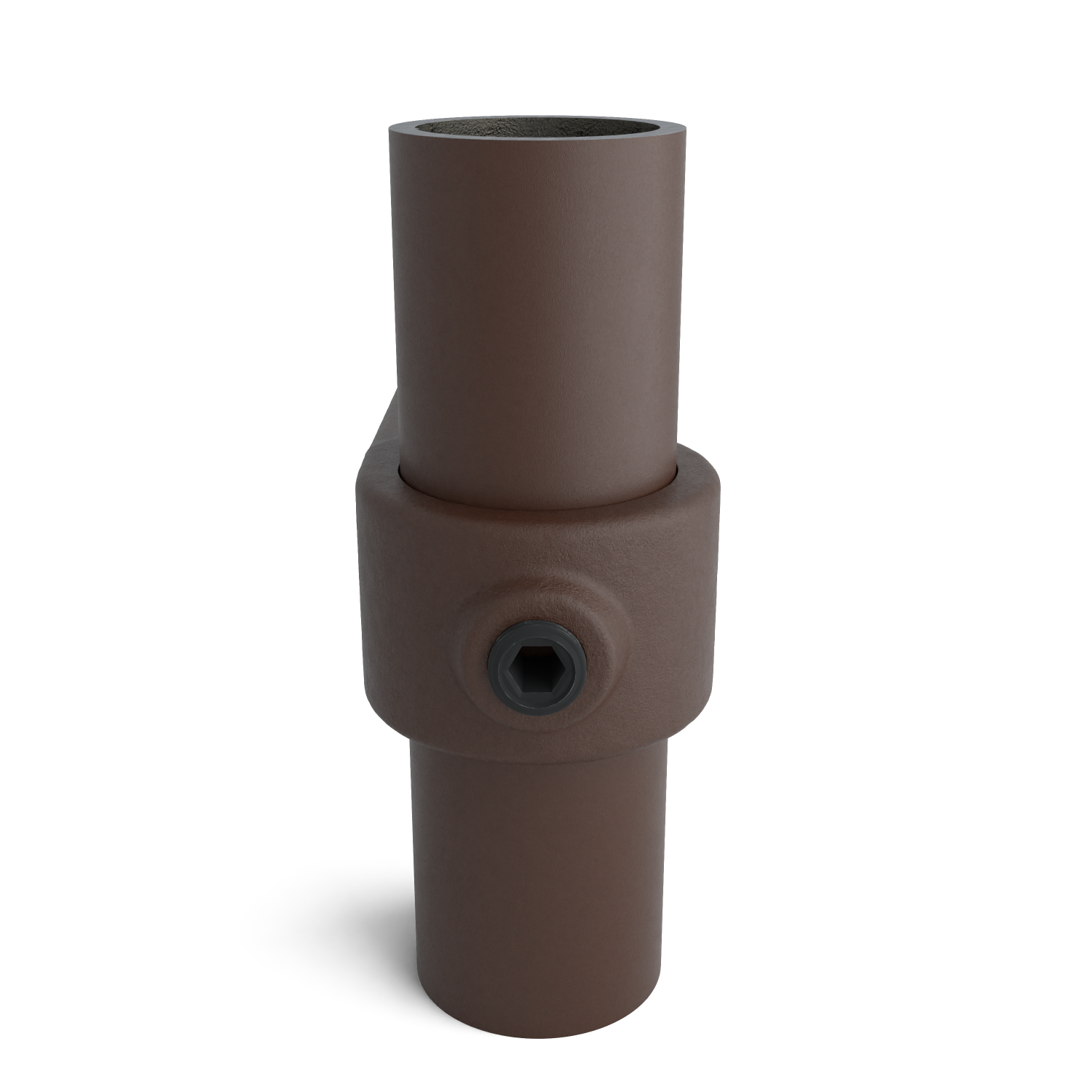 Rohrverbinder Ösenteil mit Einzellasche vintage 33,7 mm - Seitenansicht mit Rohren (Rohr-verbinder.de)