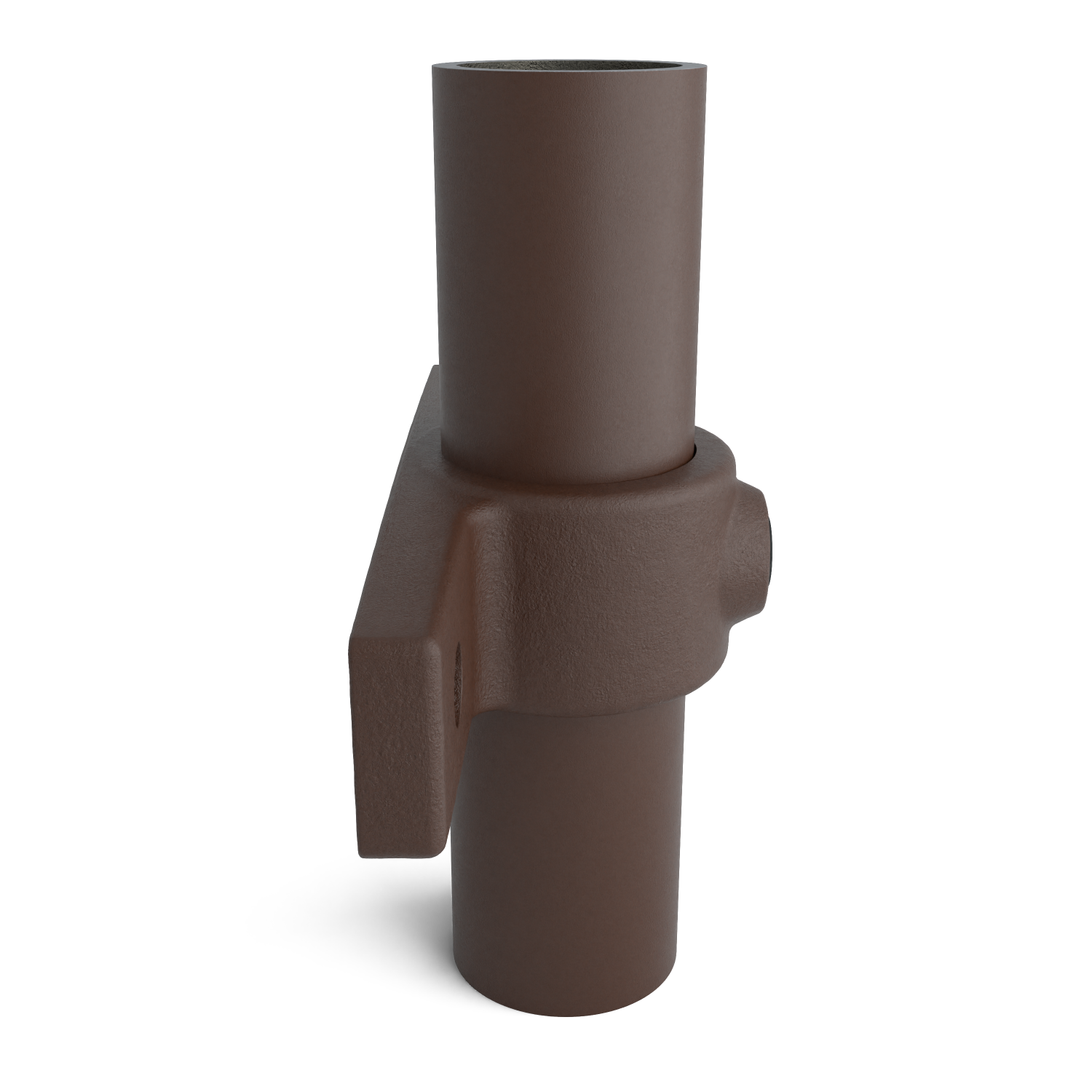 Rohrverbinder Ösenteil mit Doppellasche vintage 33,7 mm - Seitenansicht mit Rohren (Rohr-verbinder.de)