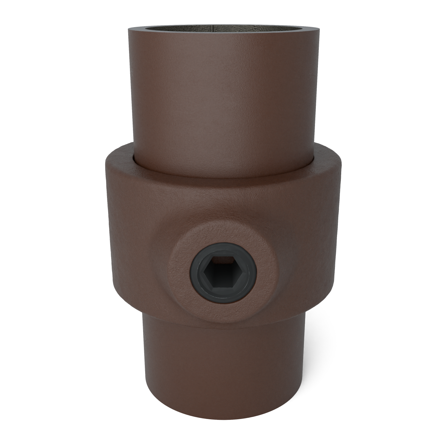 Rohrverbinder Stellring vintage 33,7 mm - Vorderansicht mit Rohren (Rohr-verbinder.de)