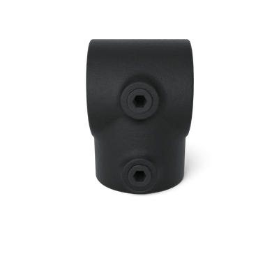 Rohrverbinder T-Stück kurz - Schwarz für außen - 33,7 mm - Vorderansicht Rohrverbinder (Rohr-verbinder.de)