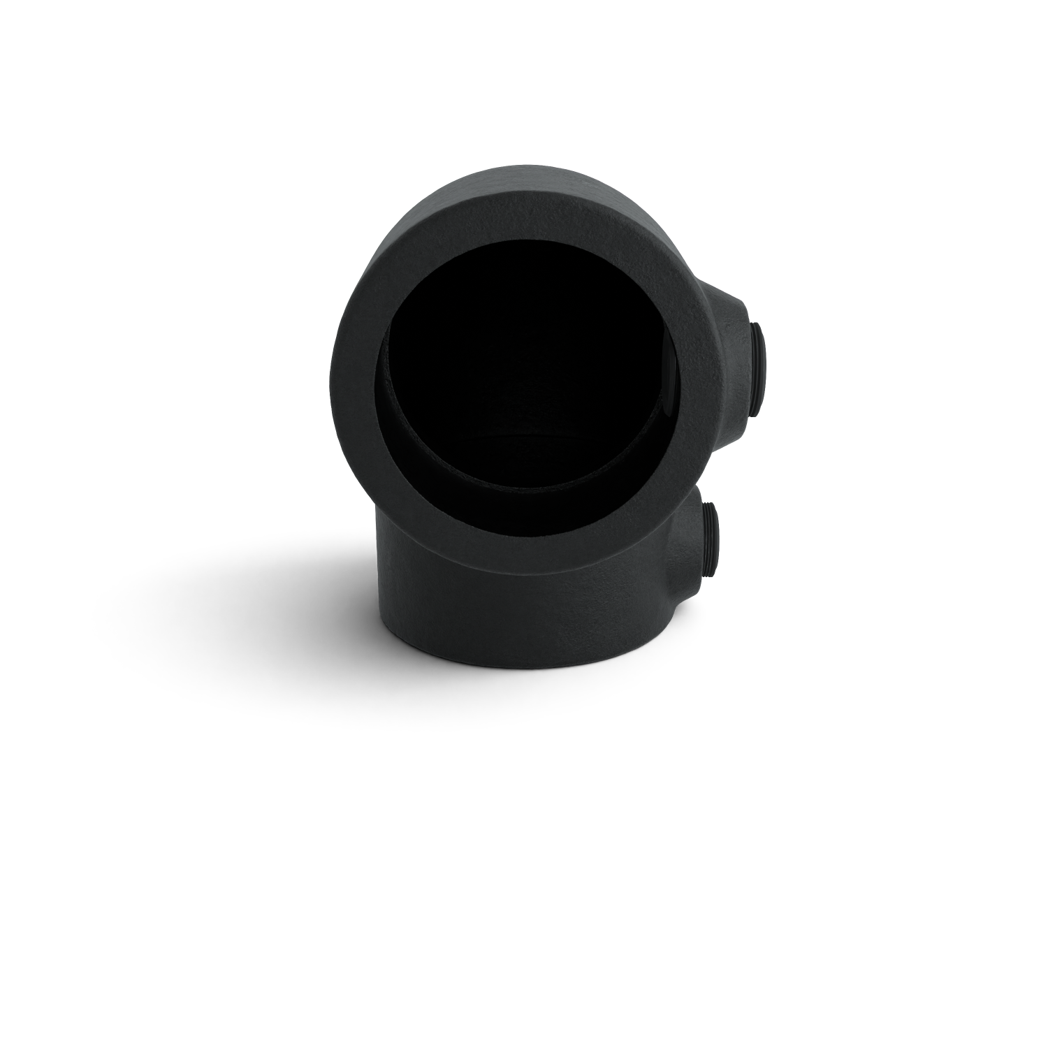 Rohrverbinder Bogen 90º - Schwarz für außen - 42,4 mm - Seitenansicht Rohrverbinder (Rohr-verbinder.de)