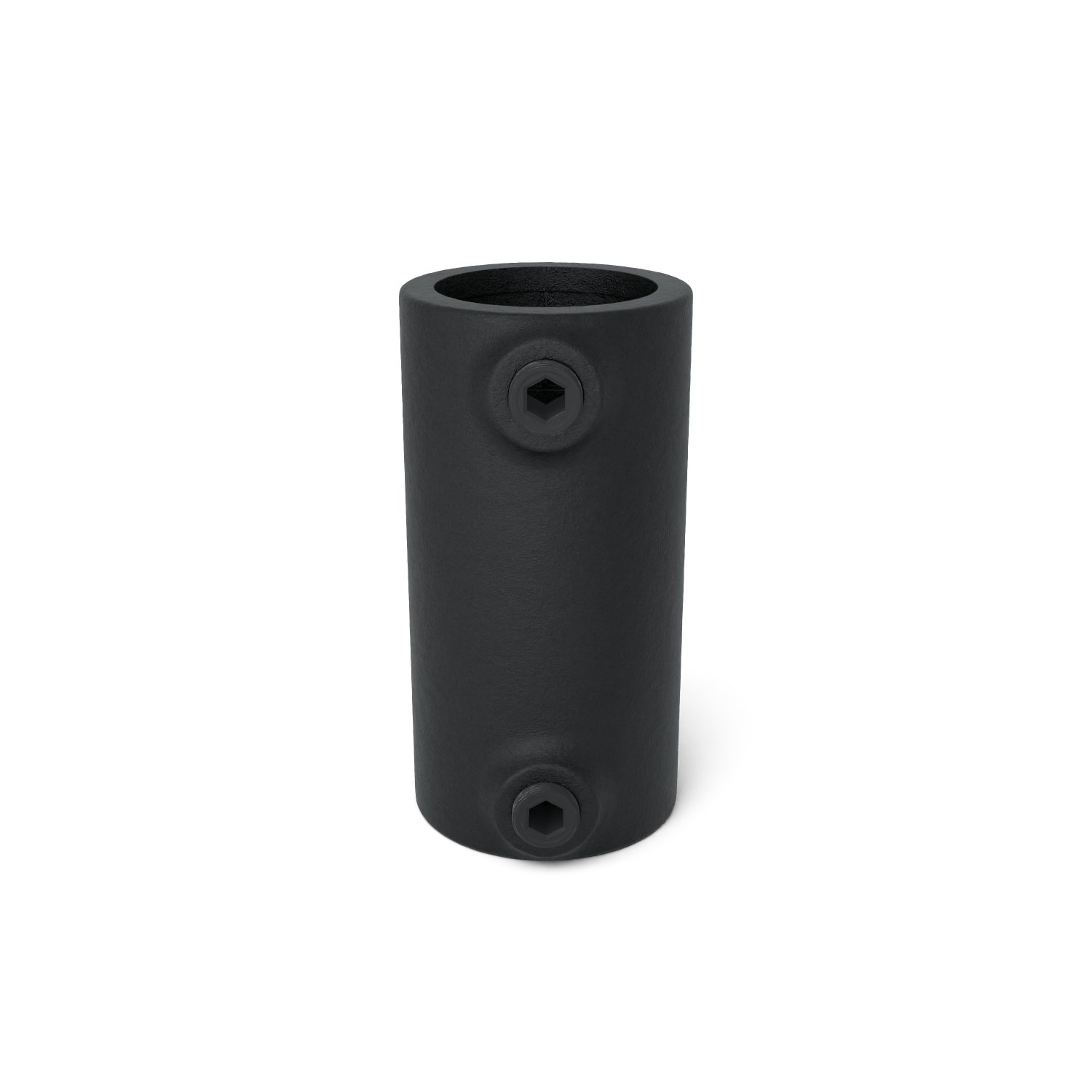 Rohrverbinder Verlängerungsstück schwarz 26,9 mm - Vorderansicht Rohrverbinder (Rohr-verbinder.de)