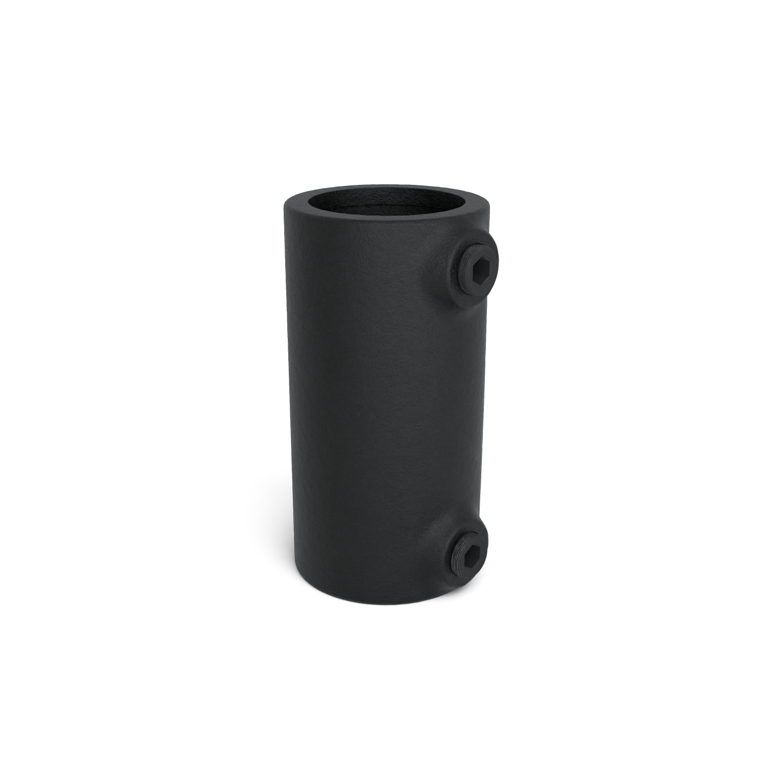 Rohrverbinder Verlängerungsstück - Schwarz für außen - 42,4 mm - Schrägansicht Rohrverbinder (Rohr-verbinder.de)