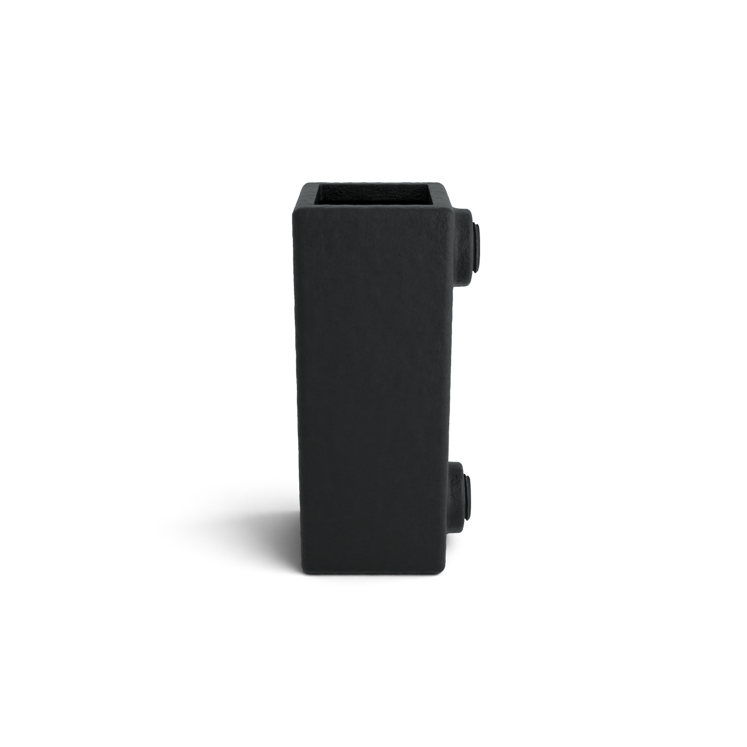 Rohrverbinder Verlängerungsstück schwarz 25 mm quadratisch - Seitenansicht Rohrverbinder (Rohr-verbinder.de)