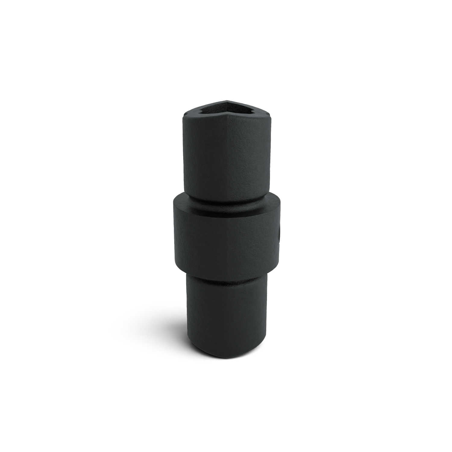 Rohrverbinder Verbindungsstück innen schwarz 42,4 mm - Seitenansicht Rohrverbinder (Rohr-verbinder.de)