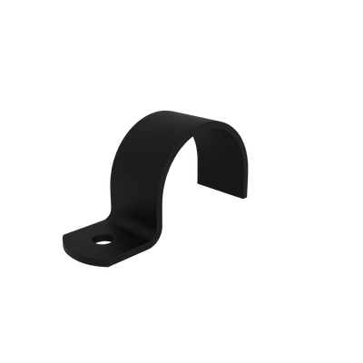 Rohrverbinder Rohrschelle schwarz 21,3 mm - Vorderansicht Rohrverbinder (Rohr-verbinder.de)