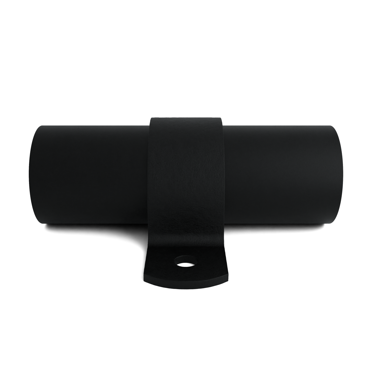 Rohrverbinder Rohrschelle schwarz 42,4 mm - Seitenansicht mit Rohren (Rohr-verbinder.de)