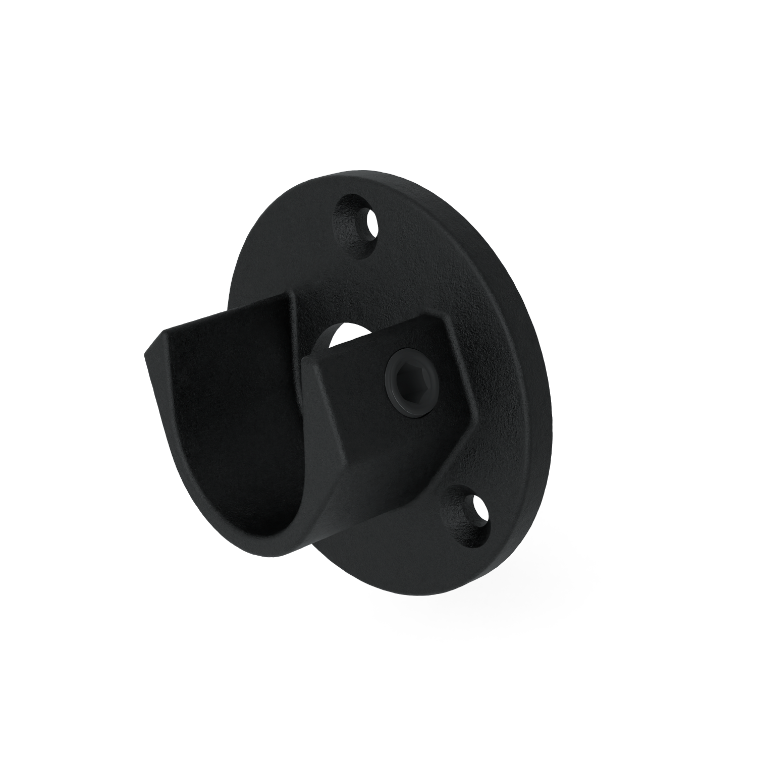 Rohrverbinder Stangenhalter schwarz (Set) 26,9 mm - Schrägansicht Rohrverbinder (Rohr-verbinder.de)