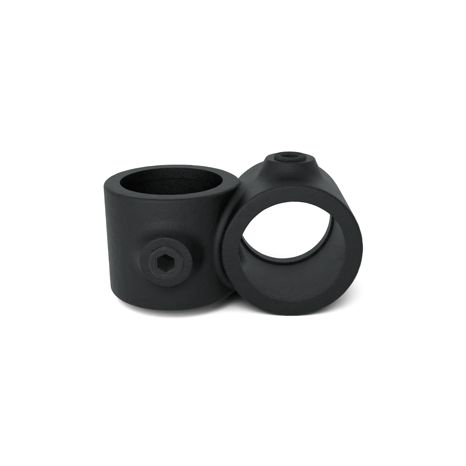 Rohrverbinder Kreuzstück 90º schwarz 26,9 mm - Vorderansicht Rohrverbinder (Rohr-verbinder.de)