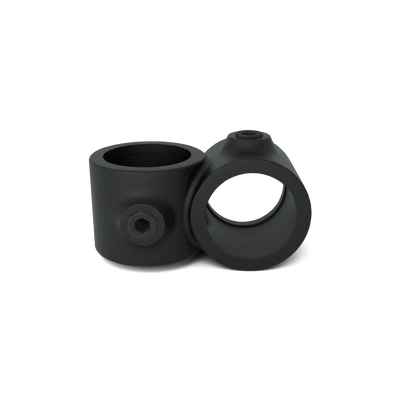 Rohrverbinder Kreuzstück 90º - Schwarz für außen - 33,7 mm - Vorderansicht Rohrverbinder (Rohr-verbinder.de)