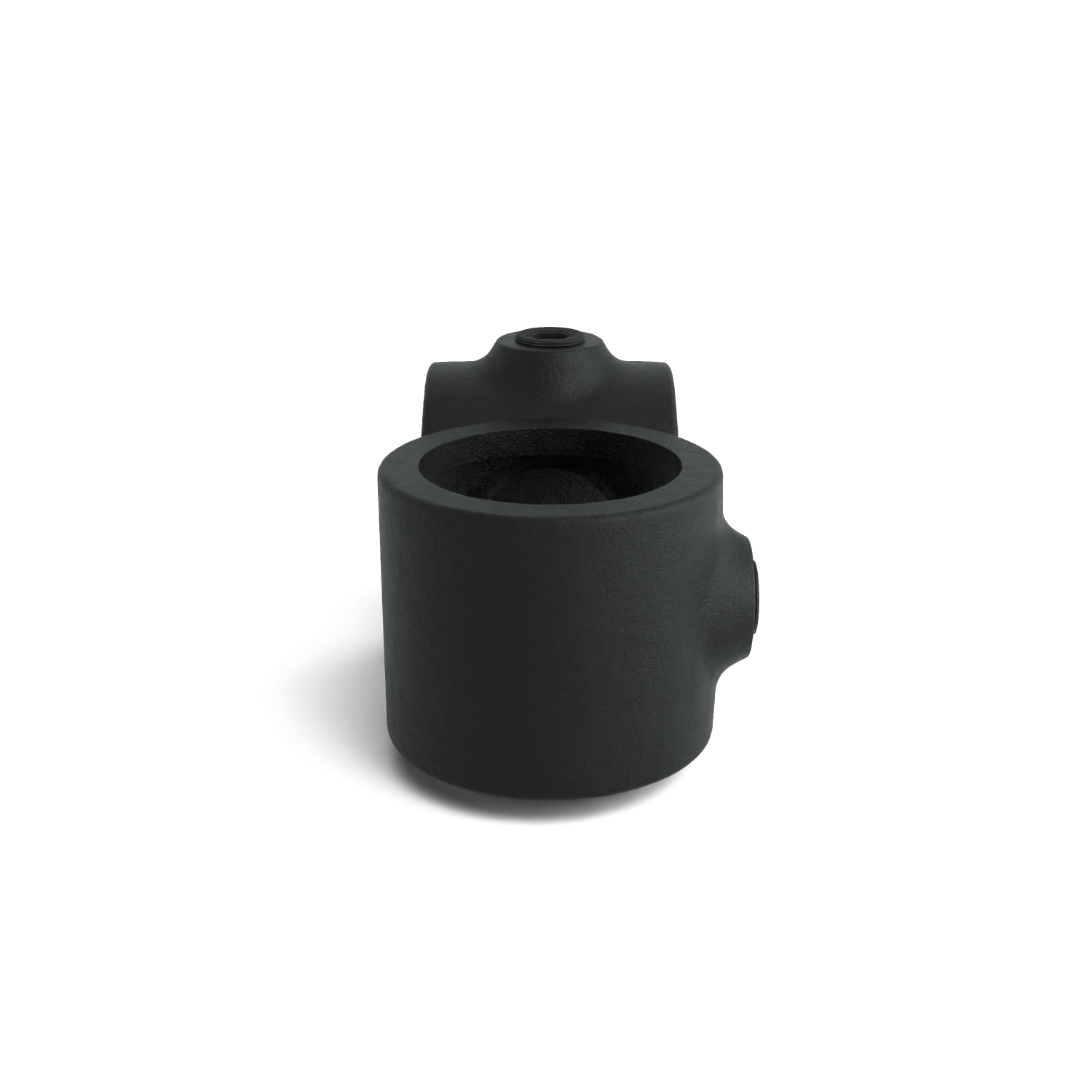 Rohrverbinder Kreuzstück 90º schwarz 26,9 mm - Seitenansicht Rohrverbinder (Rohr-verbinder.de)